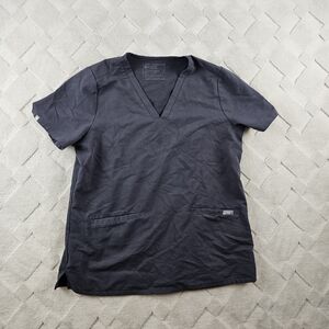 Figs Casma Scrub Top Womens Large in Charcoal Gray Medial Nurse Wear